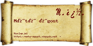 Máté Ágost névjegykártya