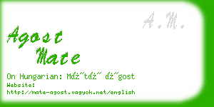 agost mate business card